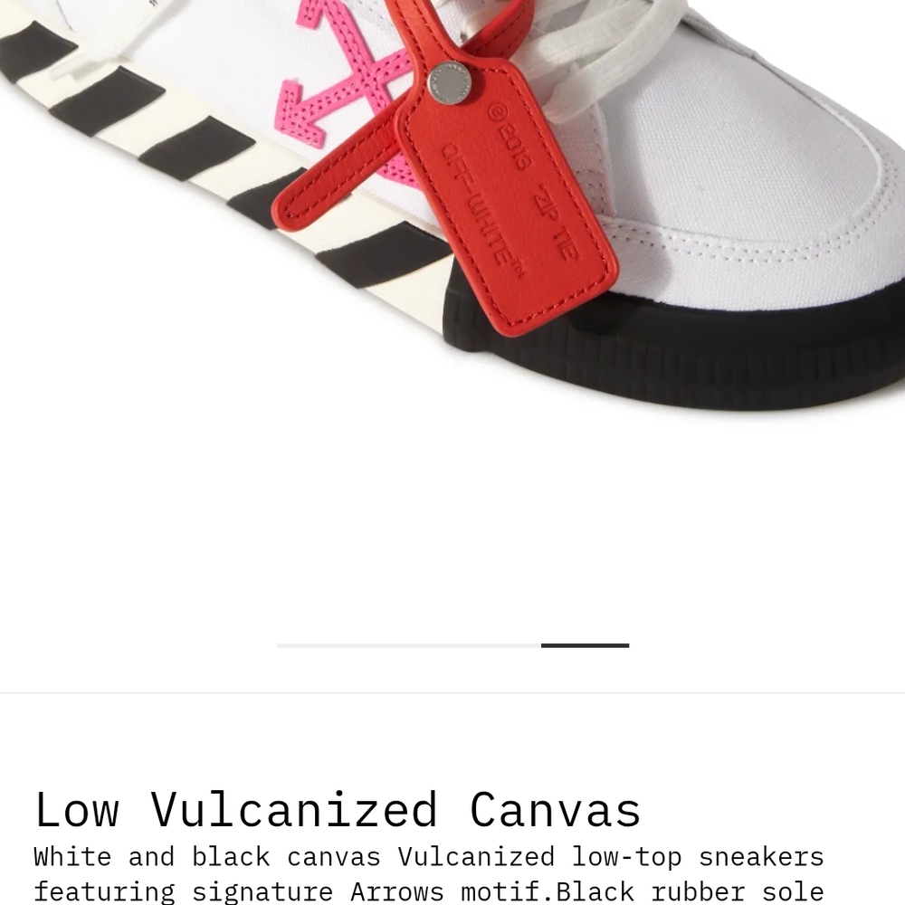 Off-White Low Vulcanized Canvas Sneakers Men Size 41 ""In Fabulous Condition!!""